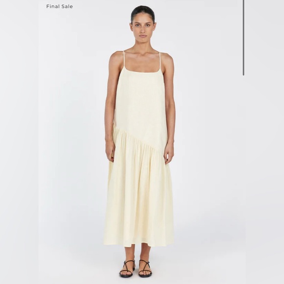 DISSH Dresses & Skirts - DISSH Linen Butter Yellow Midi Dress